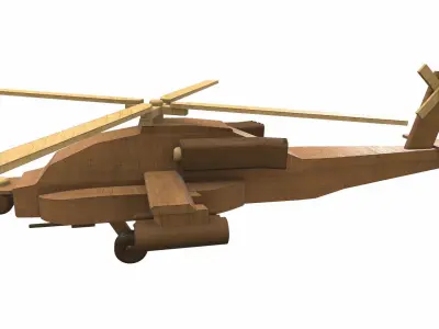 Wooden airplane toy helicopter Free 3D model