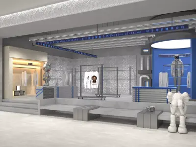 Shoe store interior 3D model get