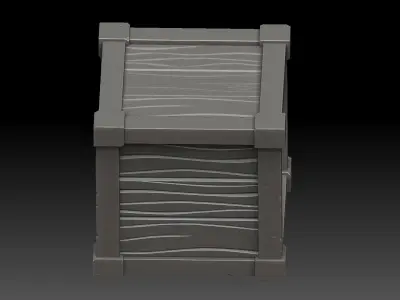 stylized wooden box 3D model
