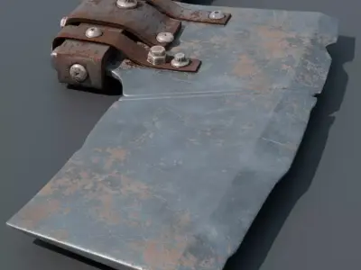 Cleaver Hatchet Post-Apocalyptic Melee Prop Low-poly 3D model