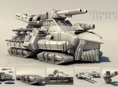 Legendary tanks for 3DPrint 3D Model Pack