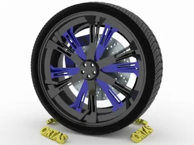 ORTAS CAR WHEEL RIM 118 GAME READY WHEEL RIM TIRE 3D model