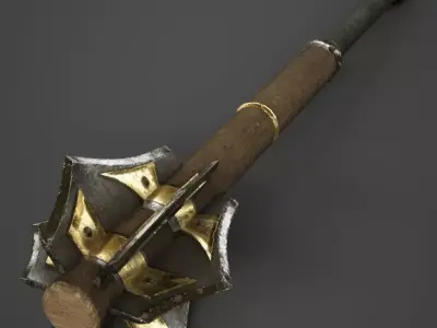 Wood Mace Low-poly 3D model purchase