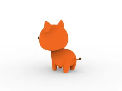Cartoon Fox v001 character 3D model