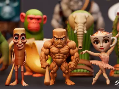 Italian Brainrot Pack VOL1 Low-poly 3D model