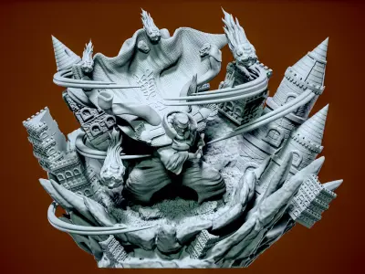 ADMIRAL FUJITORA ISSHO DIORAMA - One piece - Split part 3D print model