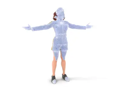 Animated D Female Soldier Model Rigged and Animated Low-poly 3D model