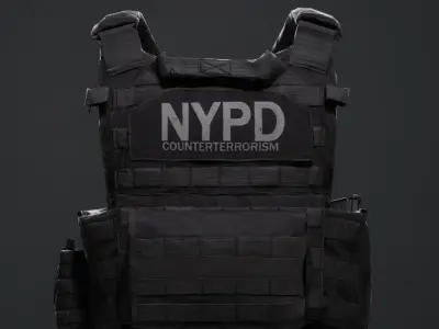 Tactical vest Low-poly 3D model 7