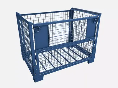 Euro Mesh Pallet Foldable Epal Box Pallet 3D model