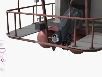  Flat-Deck Work Platform with Outboard Red Rigged 