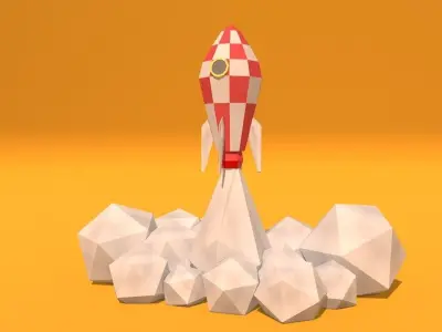 Low Poly Rockets rocket 3D model