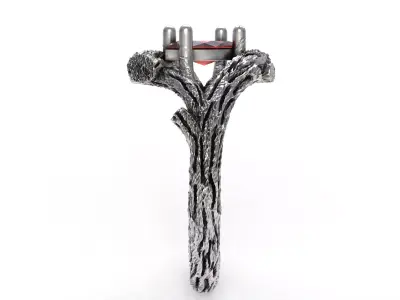 Marquise Diamond Branch Textured Ring 3D print model