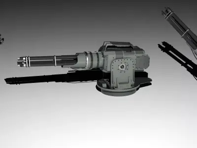 Science Fiction Minigun Low-poly 3D model