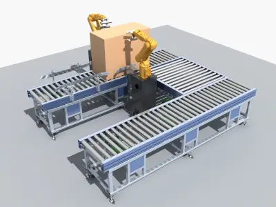  Industrial Equipment 23 - Inspection of Cardboard Box 3D model