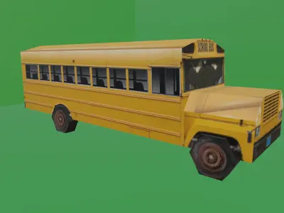 SCHOOL BUS - LOW POLY - PS1 RETRO STYLE Low-poly 3D model