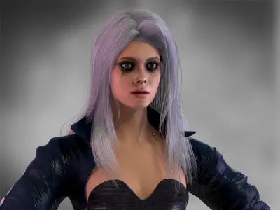 Cyberpunk Girl Low-poly 3D model buy