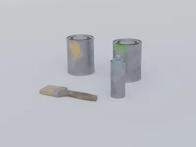 Painting Tools Low-poly 3D model
