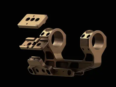 Unity Tactical Fast - LPVO MOUNT Low-poly 3D model