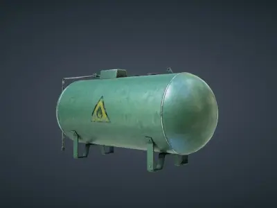 Industrial Gas Tank Low-poly 3D model