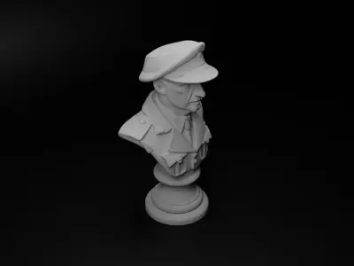 WW2 Italian Soldier Bust Chess 3D print model purchase