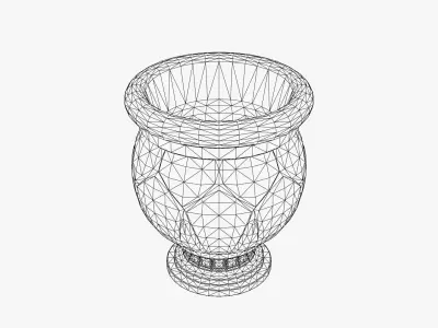 Ancient Stone Urn Vase Low-poly 3D model
