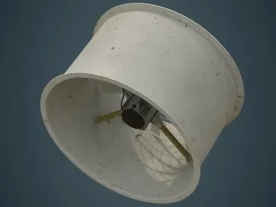 Industrial Fan 2B Low-poly 3D model