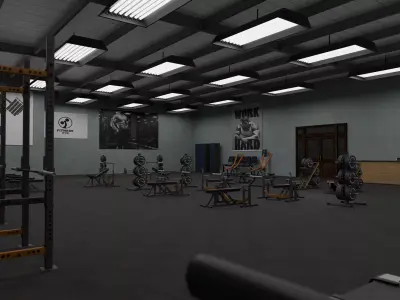 Gym from inside Low-poly 3D model