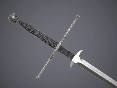 Zweihander sword Low-poly 3D model get