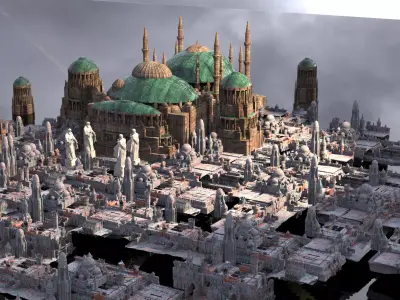Star Wars Style Naboo Palace city Kit bash 3D model