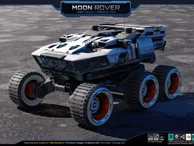 MOON - Rover  Low-poly 3D model