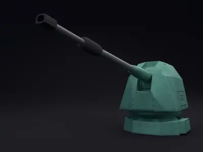 Low Poly Battleship Turret Low-poly 3D model