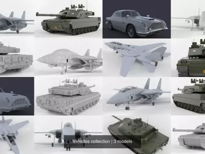 Vehicles collection fighter jet 3D Model Pack