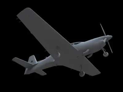 Short Tucano T1 Free low-poly 3D model