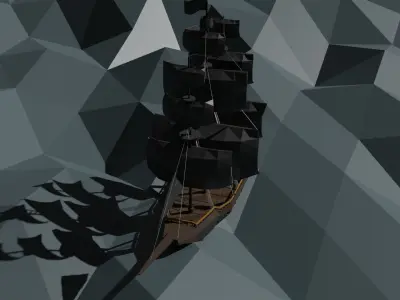Low Poly Pirate Ship Low-poly 3D model order