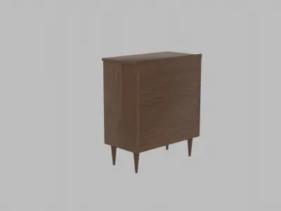 1950s Tallboy Walnut Dresser Free 3D model