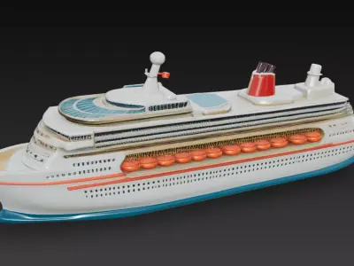 Modern Luxury Cruise Ship Passenger Liner 3D Model 3D print model