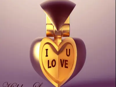 Hidden Love Pendant 3D model