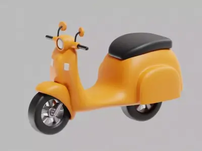  Cartoon Scooter Low-poly 3D model