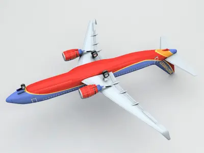 Boeing 737-800 NG Airliner - Southwest Airlines  Low-poly 3D model