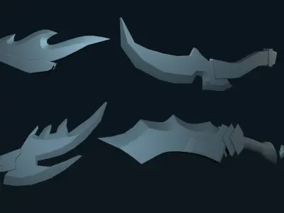 20 DAGGER BASE MESH-VOL01 Low-poly 3D model