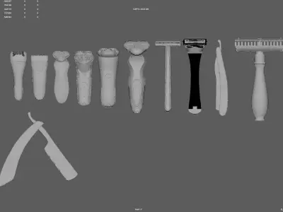 razor razor old fashioned razor electric razor 3D model