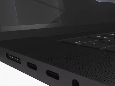 Apple MacBook Pro 16 M5 2025 Space Black Rigged 3D model