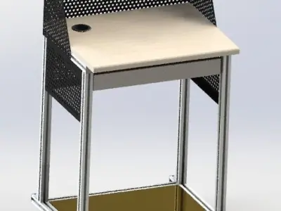 Aluminum computer desk 3D model