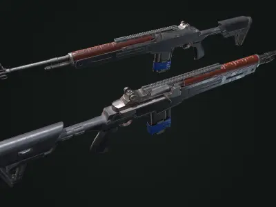 Tactical rifle M-14 Low-poly 3D model