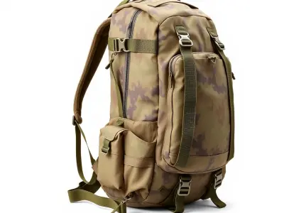 Tactical Hiking Camo Backpack model pack Low-poly 3D model