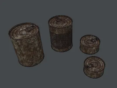 Cans Rust Low-poly 3D model