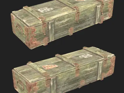 Military box Low-poly 3D model shop