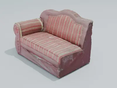 Cheap old sofa that is not used Free 3D model