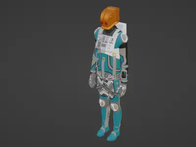 Robot Soldier - Assault Soldier Low-poly 3D model 14