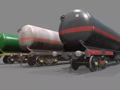 Double Bogie TEA Wagon Low-poly 3D model